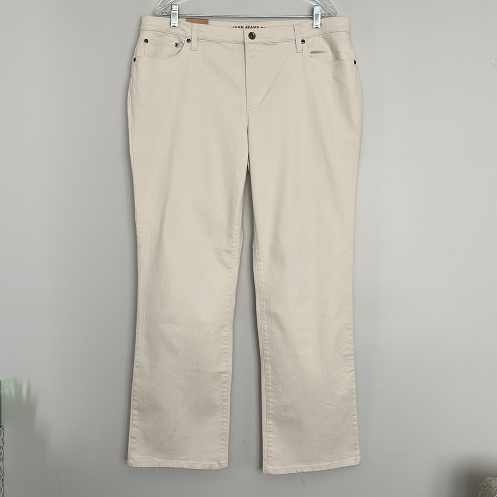 NWT Lauren Jeans Co. Classic Straight Dirty White Color Jeans Size 16